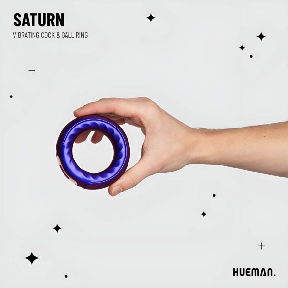 Hueman Saturn - bežični, vodootporni vibrator sa penis prstenom (ljubičasti)