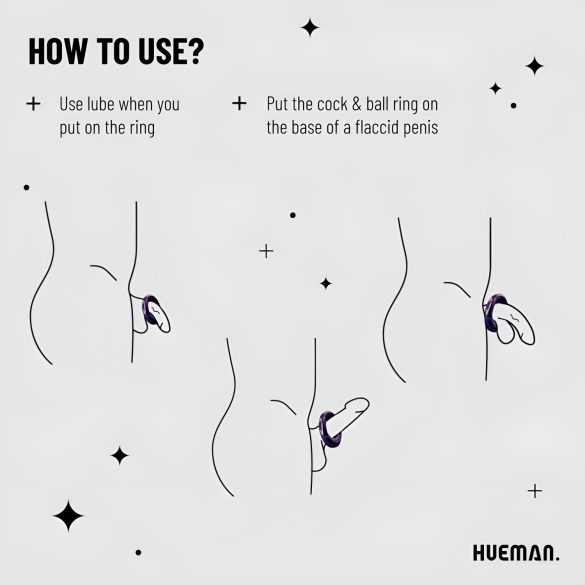 Hueman Saturn - bežični, vodootporni vibrator sa penis prstenom (ljubičasti)