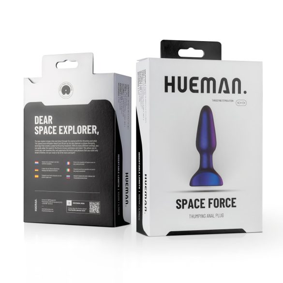 Hueman Space Force - vodootporni analni vibrator sa potiskom (ljubičasti)