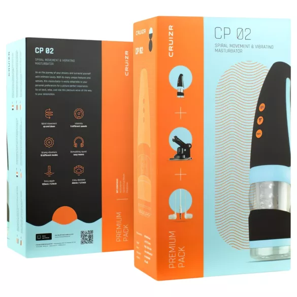 CRUIZR CP02 - rotirajući vibrirajući masturbator (crni)