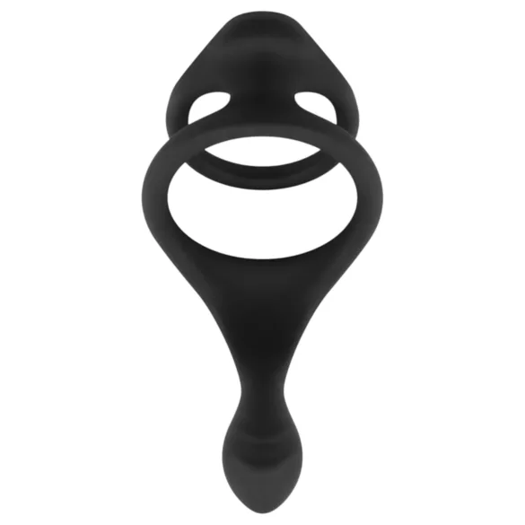 Prsten za užitak Easytoys - elastični prsten za penis i testise (crni)