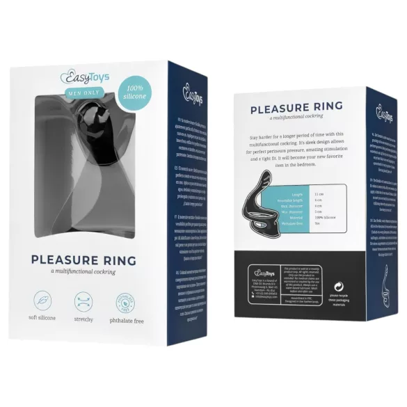 Prsten za užitak Easytoys - elastični prsten za penis i testise (crni)