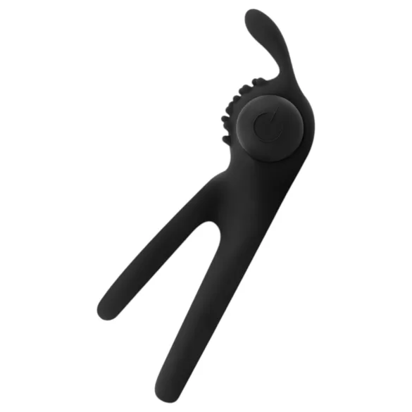 Easytoys Share Ring - vibrirajući prsten za penis i testise (crni)