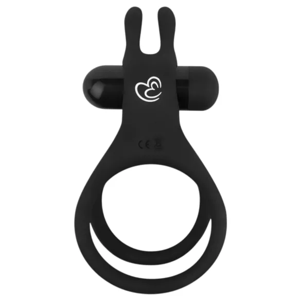 Easytoys Share Ring - vibrirajući prsten za penis i testise (crni)