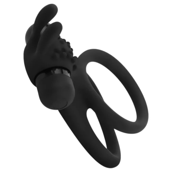 Easytoys Share Ring - vibrirajući prsten za penis i testise (crni)