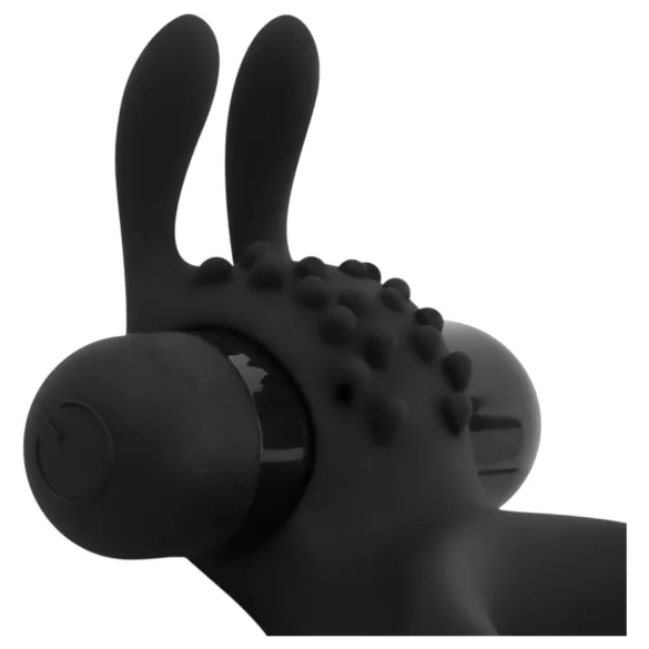 Easytoys Share Ring - vibrirajući prsten za penis i testise (crni)