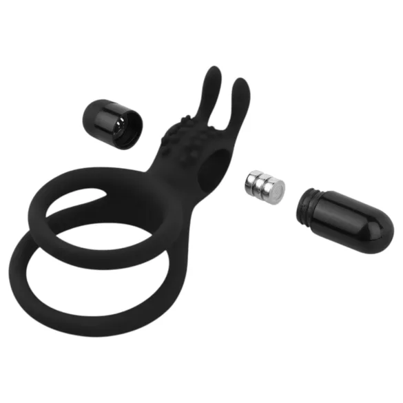 Easytoys Share Ring - vibrirajući prsten za penis i testise (crni)