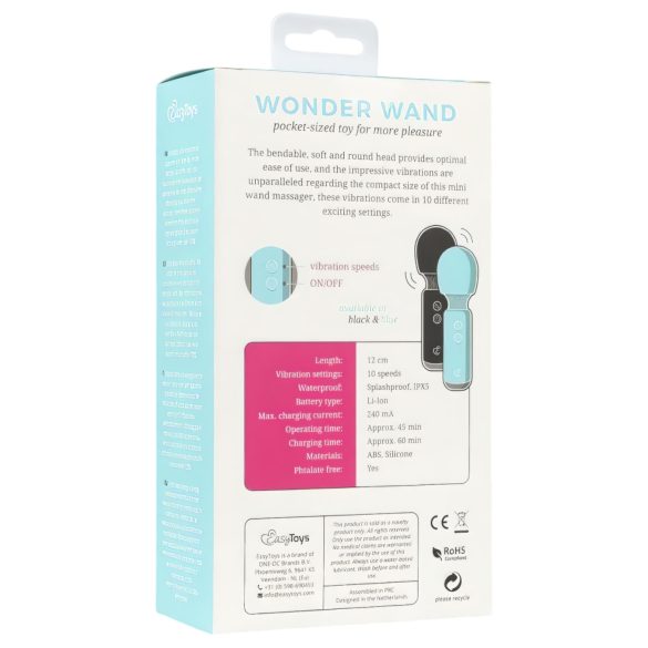 Easytoys Wonder Wand - punjivi mini masažer vibrator (crni)