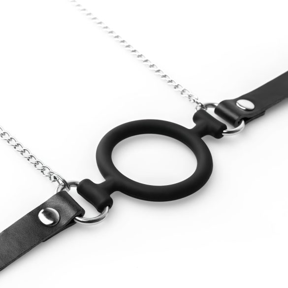 Spavaće Fantazije - srebreno-crna gag i obujmice za bradavice