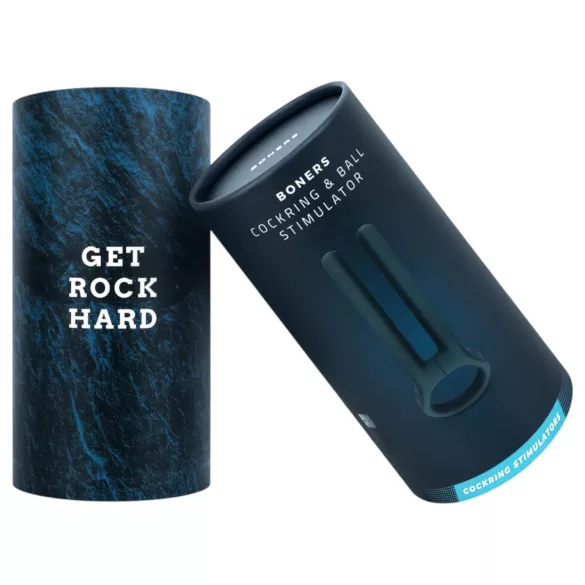 Boners - puni vibrirajući prsten za penise i testise (plavi)