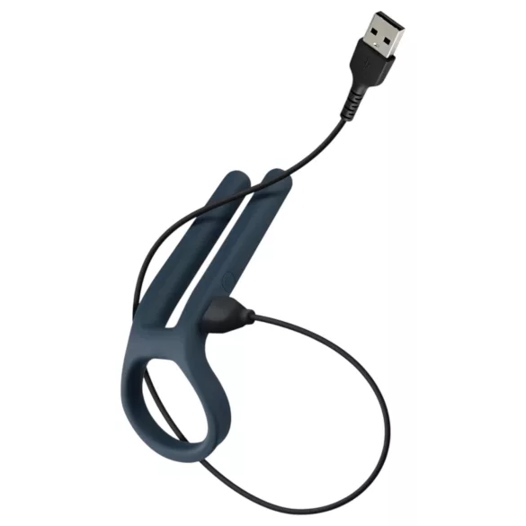 Boners - puni vibrirajući prsten za penise i testise (plavi)