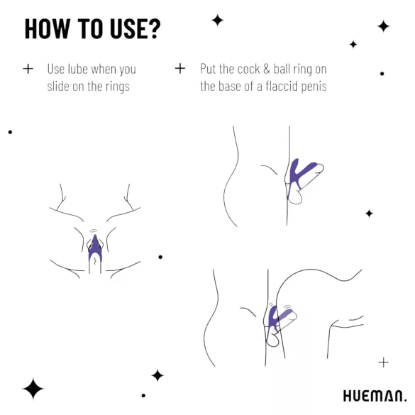 Hueman Infinity Ignite - Vibracioni Prsten za Penis i Testise (ljubičasta)