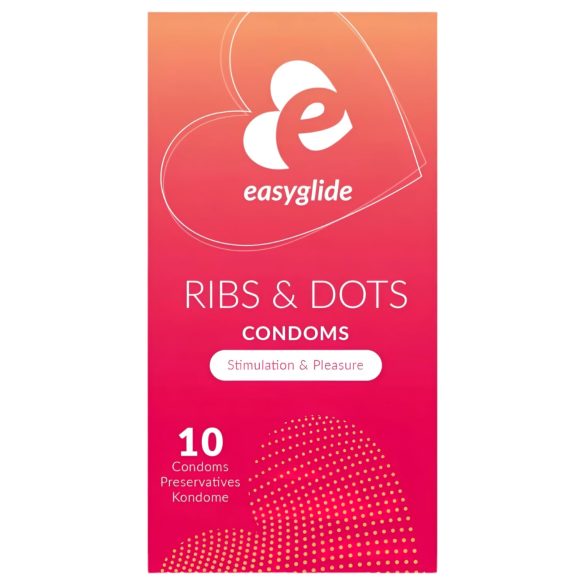 EasyGlide Ribs & Dots - тачкаста кондоми (10 комада)