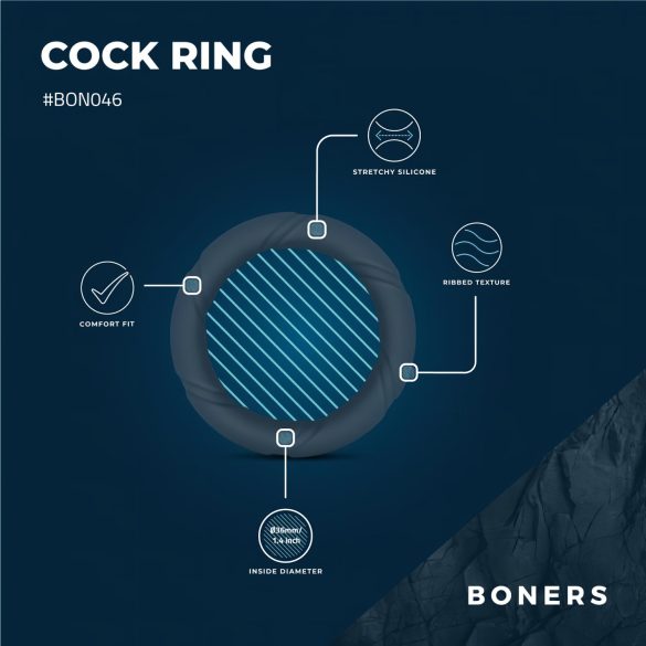 Boners Ergo - silikonski prsten za penis (siva)