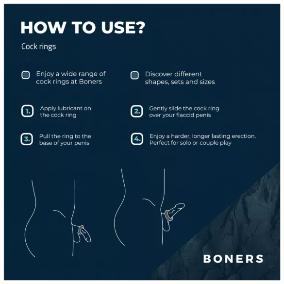 Boners Ergo - silikonski prsten za penis (siva)