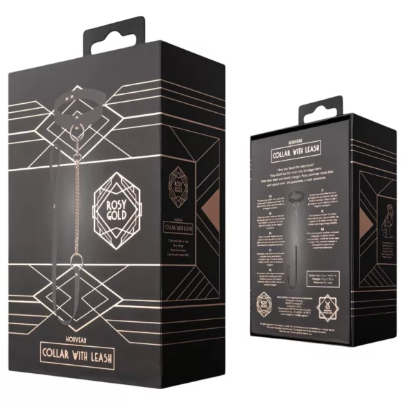 Rosy Gold - ogrlica i povodac (crno-roze zlato)