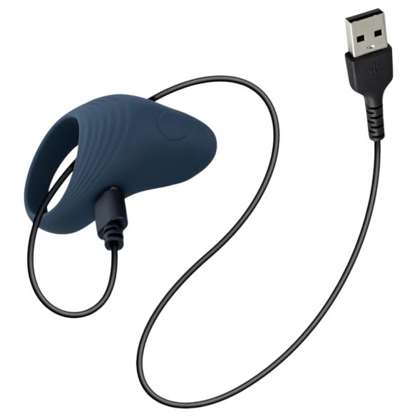 Boners - punjivi vibrirajući prsten za penis (siva)