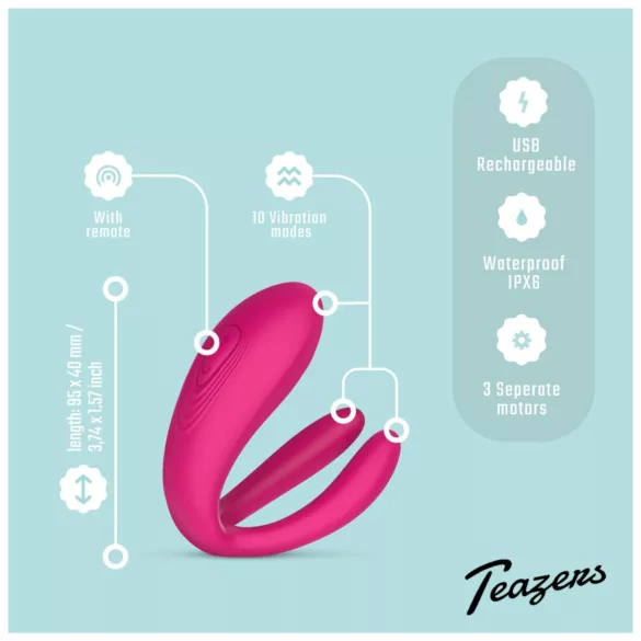 Teazers - trostruki par vibrator (pink)