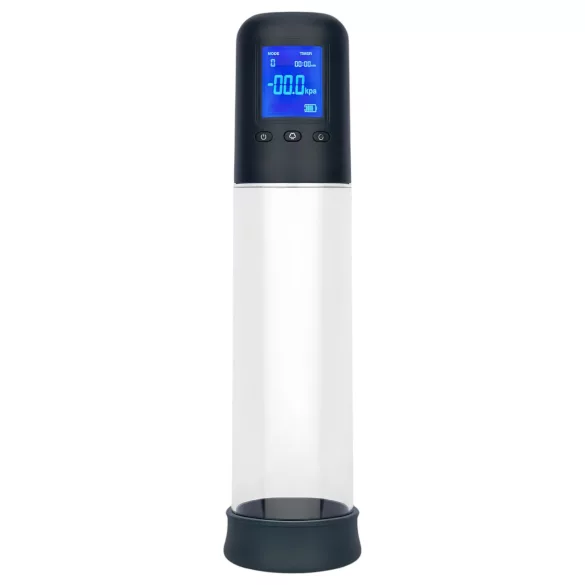 Boners - automatska LCD pumpa za penis (prozirno-crna)