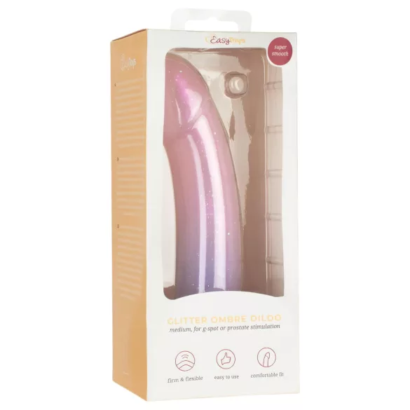 EasyToys Sirena - sjajni dildo - 19 cm (roze)