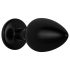 / Easytoys Anal Collection - metalni analni čep sa kamenom - M (crni)