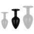 / Easytoys Anal Collection - metalni analni čep sa kamenom - M (crni)