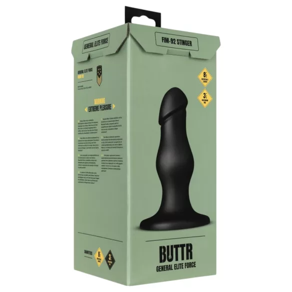 BUTTR FIM-92 - crni analni dildo sa vakuumskim postoljem