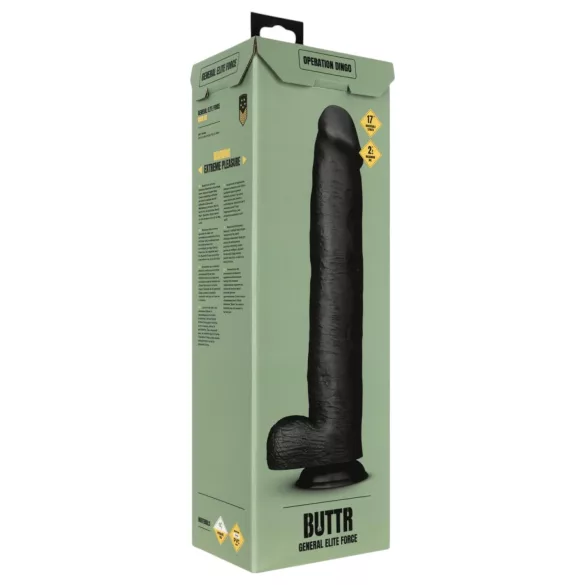 BUTTR Operation Dingo - džinovski crni dildo - 43 cm