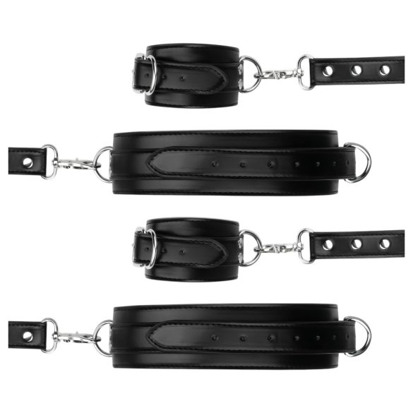 Snovi u Spavaćoj Sobi - Lisice za zglobove i butine (crne)