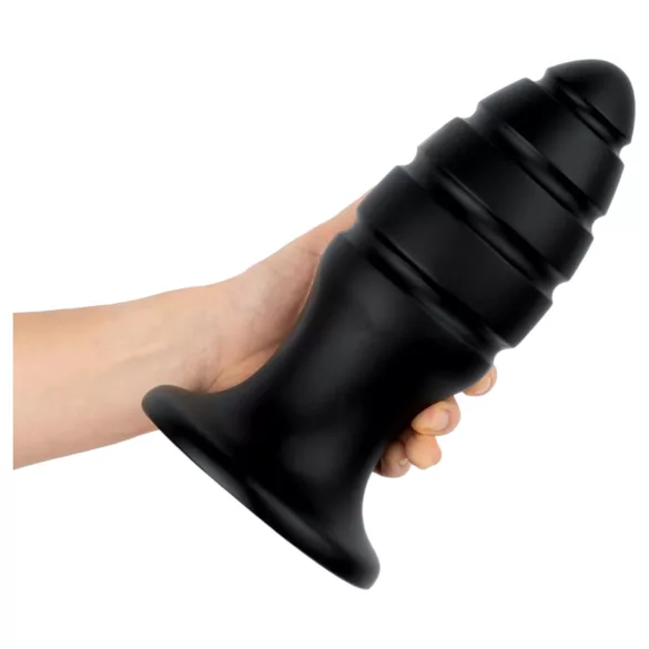 BUTTR Aftershock - gigantski analni čep (crni) - 23 cm