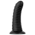 BUTTR Double Ribbed - veliki rebrasti analni čep (crni) - 26 cm