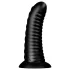 BUTTR Double Ribbed - veliki rebrasti analni čep (crni) - 26 cm