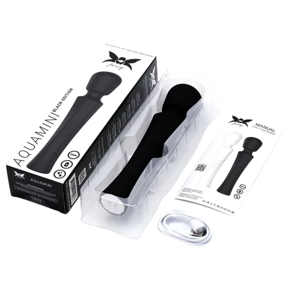 Pixey Aquamini - mini wand vibrator (crni)