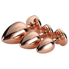 Sjajna ljubav - analni plug set srca - rosegold (3 dela)