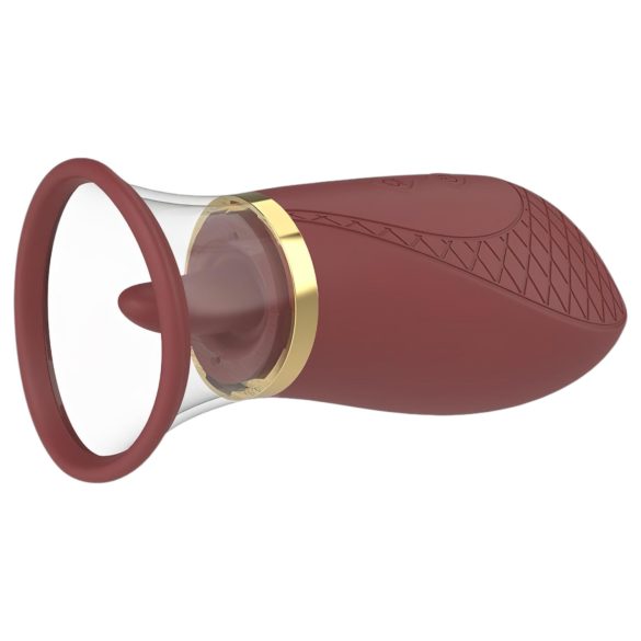Dreamtoys Roxy - usisni-lizni vibrator (bordo)