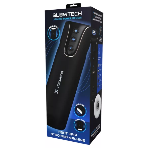 Dreamtoys Blowtech Čvrsto Držanje - vibrirajući masturbator (crni)