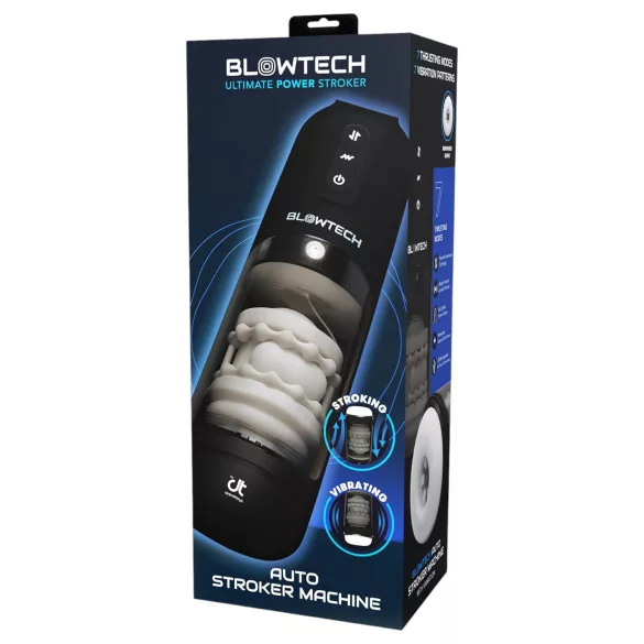 Dreamtoys Blowtech - вибрирајући, покретни мастурбатор (црни)