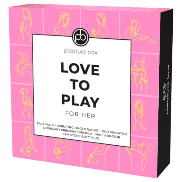 Pleasure Box: Love To Play set - 6 delova (pink-ljubičasta)