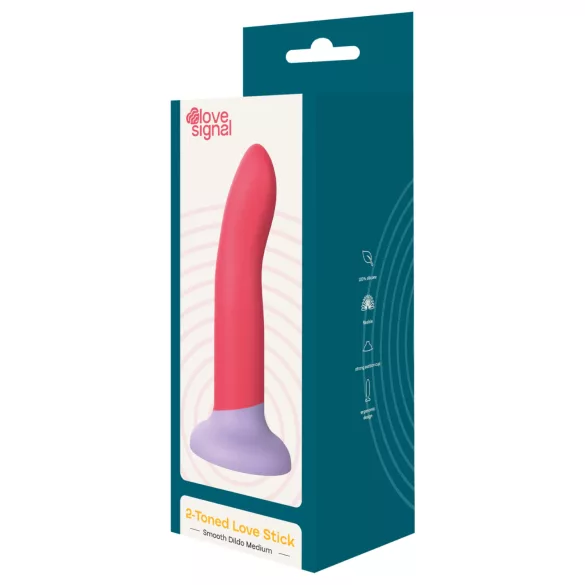 Dreamtoys Love Signal - dvobojni silikonski dildo srednje veličine (crveni)