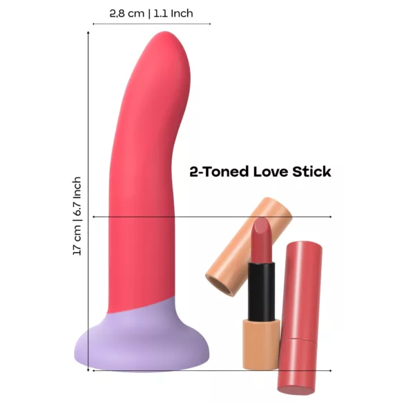 Dreamtoys Love Signal - dvobojni silikonski dildo srednje veličine (crveni)