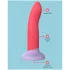 Dreamtoys Love Signal - dvobojni silikonski dildo srednje veličine (crveni)