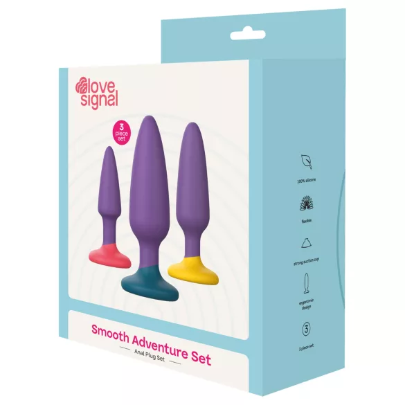 Dreamtoys Love Signal - set analnih čepova (ljubičasti)