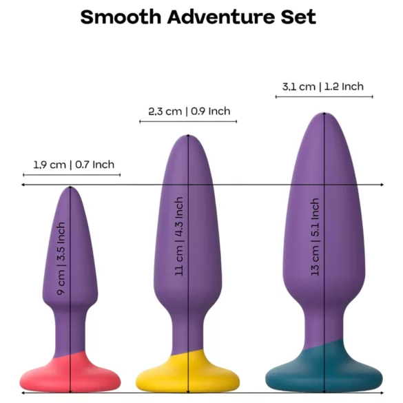Dreamtoys Love Signal - set analnih čepova (ljubičasti)