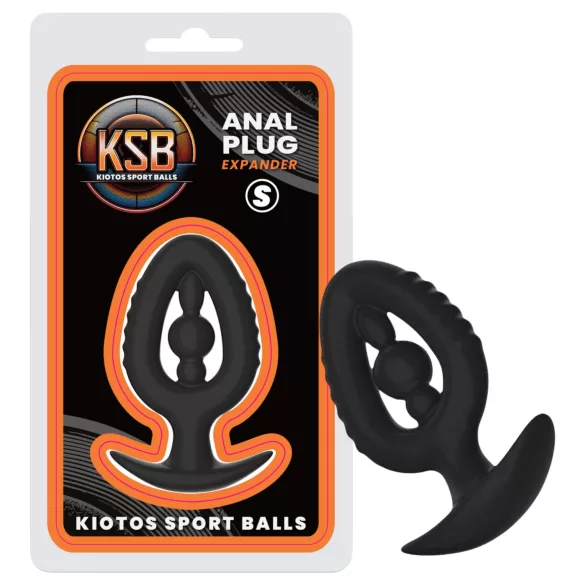 Kiotos - silikonski analni čep sa ekspanzijom S (crni)