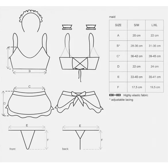 Obsessive Maid - set od 5 delova seksi sobarica kostim