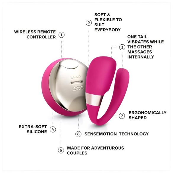 LELO Tiani 3 - silikonski parni vibrator (roze)