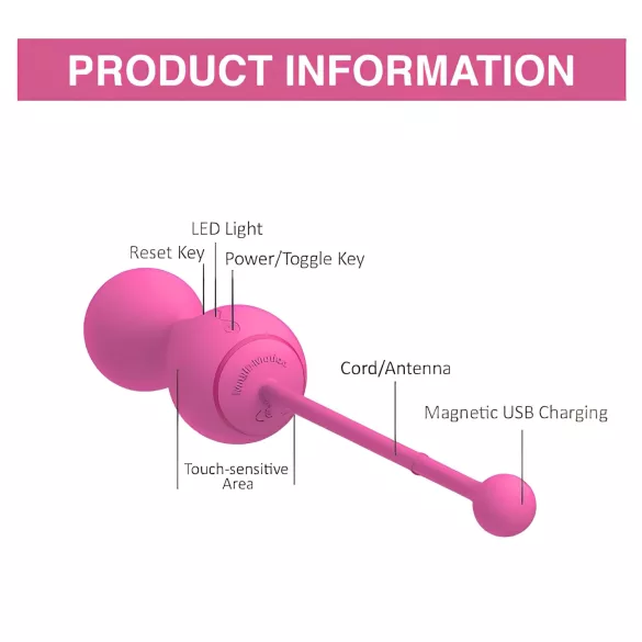 Magic Motion Kegel Master - вибрирајућа гегел куглица са контролом путем апликације (розе)