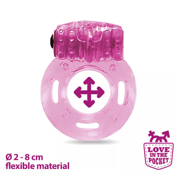 Ljubavni Džep - jednokratni vibracioni prsten za penis (roze)