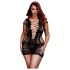 BACI Plus Size - kratka crna haljina sa vezicama (XL-XXL)