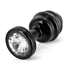 DIOGOL Anni - rebrasti analni čep - crni - (3cm)